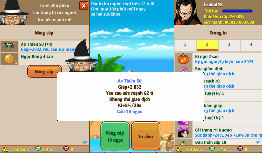 Nâng cấp trang bị pha lê game 7nro