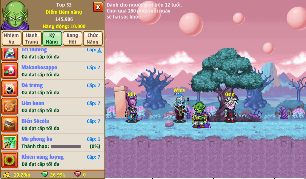 Kỹ năng Namec game nro lậu